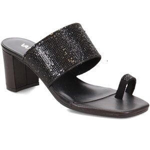 Moos Rhinestone Toe Loop Sandals. Brand new in original box — never worn.